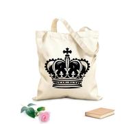 AILOONG Borse da donna in tela di cotone Tessuto spesso 12 once silhouette di corone nobiliari Materiale delicato sulla pelle 31x36cm Media