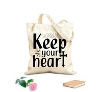 AILOONG Borse da donna in tela di cotone Tessuto spesso 12 once tieni il tuo cuore Materiale delicato sulla pelle 25x30cm Piccola