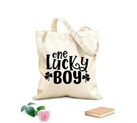 AILOONG Borse da donna in tela di cotone Tessuto spesso 12 once un ragazzo fortunato Materiale delicato sulla pelle 35x40cm Grande