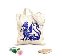 AILOONG Borse da donna in tela di cotone Tessuto spesso 340g/m² mistico squame il serpente delle leggende drago silhouette icona arte Materiale delicato sulla pelle