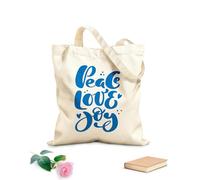 AILOONG Borse da donna in tela di cotone Tessuto spesso 340g/m² Pace, amore, gioia, lettering, calligrafia positiva Materiale delicato sulla pelle