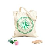 AILOONG Borse da donna in tela di cotone vecchia bussola mappa vintage rosa dei venti viaggio Tessuto spesso 340g/m² Materiale delicato sulla pelle