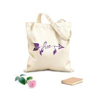 AILOONG Borse della spesa in poliestere e cotone Amore selvaggio parola libera in Boho Arrow Tessuto spesso 340g/m² Riutilizzabile