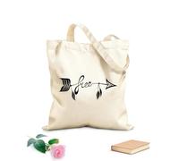 AILOONG Borse della spesa in poliestere e cotone Amore selvaggio parola libera in Boho Arrow Tessuto spesso 12 once Riutilizzabile 35x40cm Grande