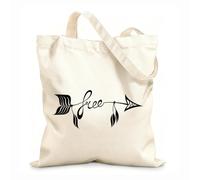 AILOONG Borse della spesa in poliestere e cotone Amore selvaggio parola libera in Boho Arrow Tessuto spesso 12 once Riutilizzabile 25x30cm Piccola