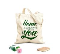 AILOONG Borse della spesa in poliestere e cotone Casa è ovunque io sia con te - Citazioni ispiratrici Tessuto spesso 340g/m² Riutilizzabile