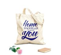 AILOONG Borse della spesa in poliestere e cotone Casa è ovunque io sia con te - Citazioni ispiratrici Tessuto spesso 340g/m² Riutilizzabile