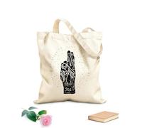 AILOONG Borse della spesa in poliestere e cotone Element Yoga Mudra Mani Tessuto spesso 12 once Riutilizzabile 31x36cm Media