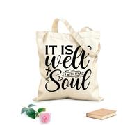 AILOONG Borse della spesa in poliestere e cotone Fede cristiana Tessuto spesso 12 once Riutilizzabile 31x36cm Media