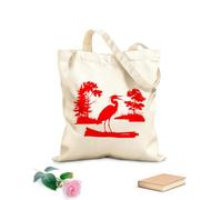 AILOONG Borse della spesa in poliestere e cotone Immagine della silhouette dell'icona dell'uccello Tessuto spesso 340g/m² Riutilizzabile