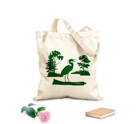 AILOONG Borse della spesa in poliestere e cotone Immagine della silhouette dell'icona dell'uccello Tessuto spesso 340g/m² Riutilizzabile