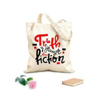 AILOONG Borse della spesa in poliestere e cotone La verità è più strana della finzione Tessuto spesso 12 once Riutilizzabile 31x36cm Media