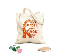 AILOONG Borse della spesa in poliestere e cotone Non temere perché io sono con te, cristiano Tessuto spesso 340g/m² Riutilizzabile