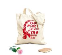 AILOONG Borse della spesa in poliestere e cotone Non temere perché io sono con te, cristiano Tessuto spesso 340g/m² Riutilizzabile