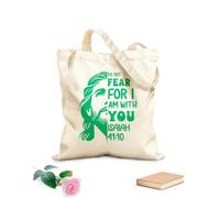 AILOONG Borse della spesa in poliestere e cotone Non temere perché io sono con te, cristiano Tessuto spesso 340g/m² Riutilizzabile