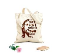 AILOONG Borse della spesa in poliestere e cotone Non temere perché io sono con te, cristiano Tessuto spesso 340g/m² Riutilizzabile