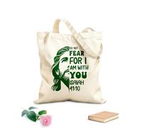 AILOONG Borse della spesa in poliestere e cotone Non temere perché io sono con te, cristiano Tessuto spesso 340g/m² Riutilizzabile