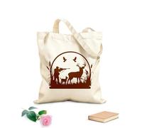 AILOONG Borse della spesa in poliestere e cotone Papà cacciatore di cervi Tessuto spesso 340g/m² Riutilizzabile