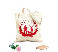 AILOONG Borse della spesa in poliestere e cotone Papà cacciatore di cervi Tessuto spesso 340g/m² Riutilizzabile