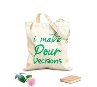 AILOONG Borse della spesa in poliestere e cotone Prendo le mie decisioni - Citazione in lettere nere Tessuto spesso 340g/m² Riutilizzabile