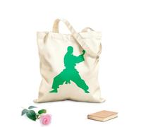 AILOONG Borse della spesa in poliestere e cotone Silhouette Di Pencak Silat Atleta In Azione Tessuto spesso 340g/m² Riutilizzabile