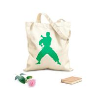 AILOONG Borse della spesa in poliestere e cotone Silhouette Di Pencak Silat Atleta In Azione Tessuto spesso 340g/m² Riutilizzabile