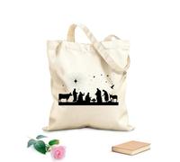 AILOONG Borse della spesa in poliestere e cotone Stella di Betlemme Tessuto spesso 12 once Riutilizzabile 25x30cm Piccola