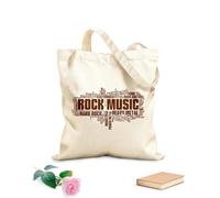 AILOONG Borse della spesa in poliestere e cotone Stili di musica rock, nuvola di parole, bolla, tag, albero Tessuto spesso 340g/m² Riutilizzabile