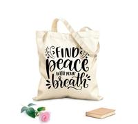 AILOONG Borse della spesa in poliestere e cotone Tessuto spesso 12 once Citazioni sulla meditazione della pace Riutilizzabile 25x30cm Piccola