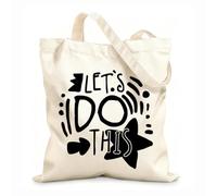 AILOONG Borse della spesa in poliestere e cotone Tessuto spesso 12 once Facciamo questo slogan positivo scritto a mano Riutilizzabile 35x40cm Grande