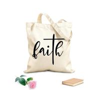 AILOONG Borse della spesa in poliestere e cotone Tessuto spesso 12 once Fede Dio Gesù Cristiano Riutilizzabile 25x30cm Piccola