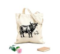 AILOONG Borse della spesa in poliestere e cotone Tessuto spesso 12 once Guida all'abbinamento perfetto tra carne e vino Riutilizzabile 25x30cm Piccola