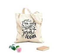 AILOONG Borse della spesa in poliestere e cotone Tessuto spesso 12 once Oggi parlo solo con Gesù Riutilizzabile 25x30cm Piccola