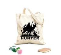 AILOONG Borse della spesa in poliestere e cotone Tessuto spesso 12 once Papà cacciatore di cervi Riutilizzabile 35x40cm Grande