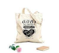 AILOONG Borse della spesa in poliestere e cotone Tessuto spesso 12 once Scritta a mano con il versetto della Bibbia Amatevi gli uni gli altri Riutilizzabile 31x36cm Media