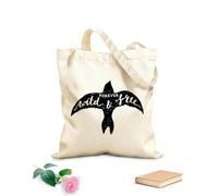 AILOONG Borse della spesa in poliestere e cotone Tessuto spesso 12 once Scritta Forever Wild And Free in stile uccello Riutilizzabile 25x30cm Piccola
