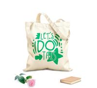 AILOONG Borse della spesa in poliestere e cotone Tessuto spesso 340g/m² Facciamo questo slogan positivo scritto a mano Riutilizzabile