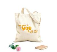 AILOONG Borse della spesa in poliestere e cotone Tessuto spesso 340g/m² La mia mente è piena di lettere nere. Citazione Riutilizzabile