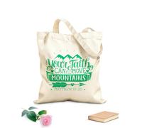 AILOONG Borse della spesa in poliestere e cotone Tessuto spesso 340g/m² Lettering a mano con versetti della Bibbia: la tua fede può Riutilizzabile