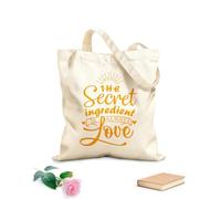 AILOONG Borse della spesa in poliestere e cotone Tessuto spesso 340g/m² L'ingrediente segreto è sempre l'amore - Citazioni Riutilizzabile