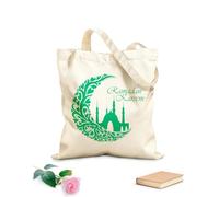 AILOONG Borse della spesa in poliestere e cotone Tessuto spesso 340g/m² Ramadan Karim Arabic Kareem Riutilizzabile