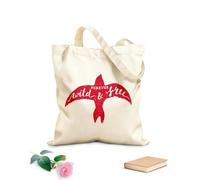 AILOONG Borse della spesa in poliestere e cotone Tessuto spesso 340g/m² Scritta Forever Wild And Free in stile uccello Riutilizzabile