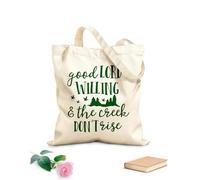 AILOONG Borse della spesa in poliestere e cotone Tessuto spesso 340g/m² Se Dio vuole e il torrente non si alza citazioni Riutilizzabile