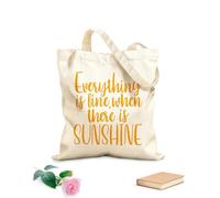 AILOONG Borse della spesa in poliestere e cotone Tessuto spesso 340g/m² Tutto va bene quando c'è il sole. Citazioni Riutilizzabile