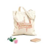 AILOONG Borse della spesa in poliestere e cotone Word Cloud Computing Tessuto spesso 340g/m² Riutilizzabile