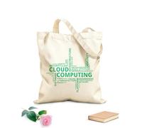 AILOONG Borse della spesa in poliestere e cotone Word Cloud Computing Tessuto spesso 340g/m² Riutilizzabile