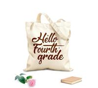 AILOONG Borse in tela con fantasia personalizzabile Ciao a tutti, dalla prima alla decima elementare, tornate a scuola! Tessuto spesso 340g/m² Abbinabile agli abiti