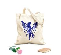 AILOONG Borse in tela con fantasia personalizzabile emblema delle ali d'angelo dell'aura celeste, logo dell'angelo della serenità celeste Tessuto spesso 340g/m² Abbinabile agli abiti