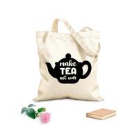 AILOONG Borse in tela con fantasia personalizzabile fare il tè non la guerra, scritte e citazioni Tessuto spesso 12 once Abbinabile agli abiti 25x30cm Piccola