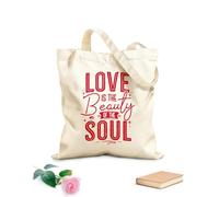 AILOONG Borse in tela con fantasia personalizzabile l'amore è la bellezza dell'anima Tessuto spesso 340g/m² Abbinabile agli abiti